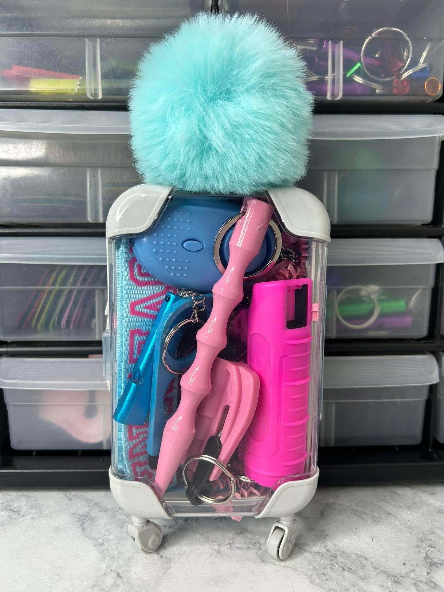 Blue/Pink Mini Suitcase